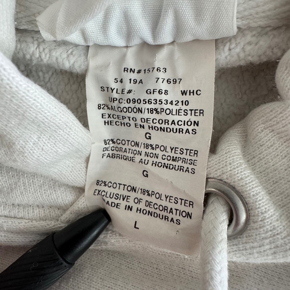 Champion Large White Reverse Weave Embroidered Logo Pullover Hoodie Sweatshirt - Picture 10 of 11